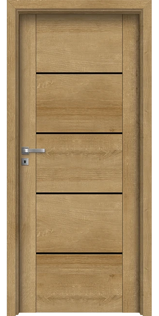 Интериорна врата Invado Aristo модел 5 Black Lacobel, цвят European Oak