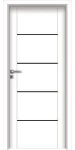 Интериорна врата Invado Aristo модел 5 Black Lacobel, цвят Lindo White
