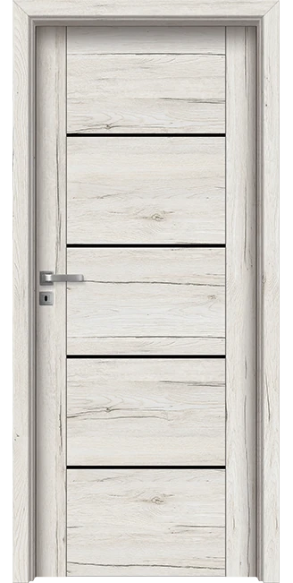 Интериорна врата Invado Aristo модел 5 Black Lacobel, цвят Snowy Oak