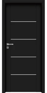 Интериорна врата Invado Aristo модел 5 Satinato Glass, цвят Pure Black