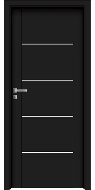 Интериорна врата Invado Aristo модел 5 Satinato Glass, цвят Pure Black